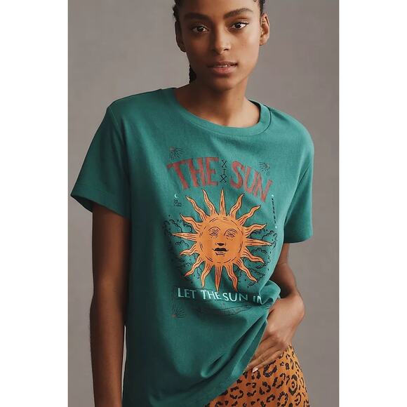 Farm Rio Let The Sun In Cotton T Shirt Size M - Picture 1 of 5